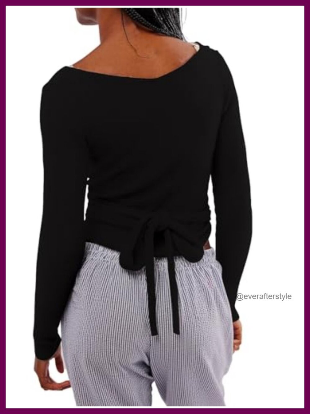 Women's Cropped Wrap Cardigan V-Neck Long Sleeve Tie Front Wool Blend High